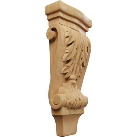 Ekena Millwork 4 3/4"W x 1 3/4"D x 10"H Small Acanthus Pilaster Wood Corbel, Cherry CORW05X02X10PACH